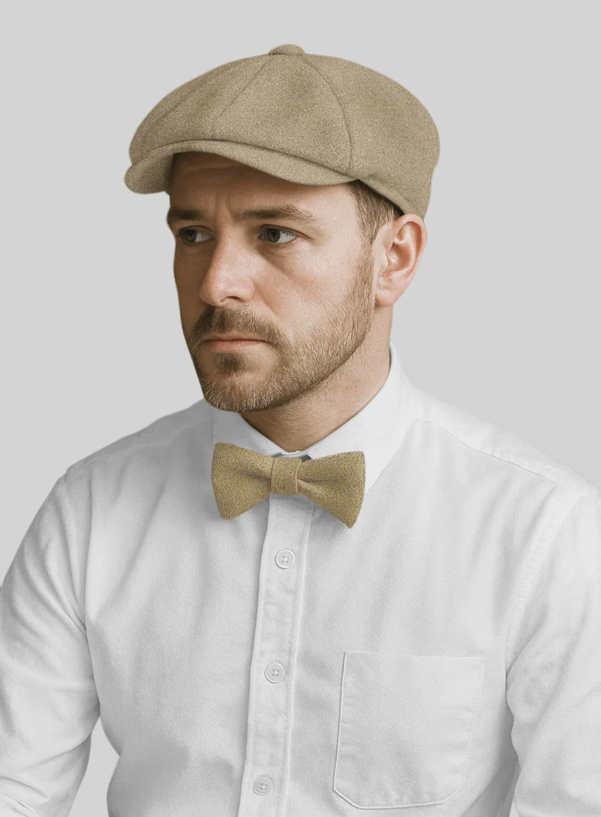 Naples Barista Beige Tweed Newsboy Cap - Image 2