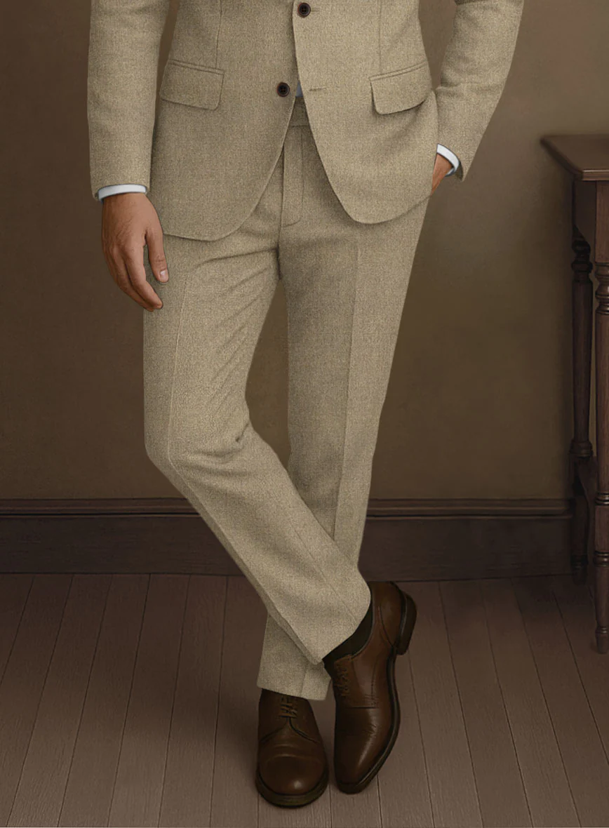 Naples Barista Beige Tweed Pants - Image 2
