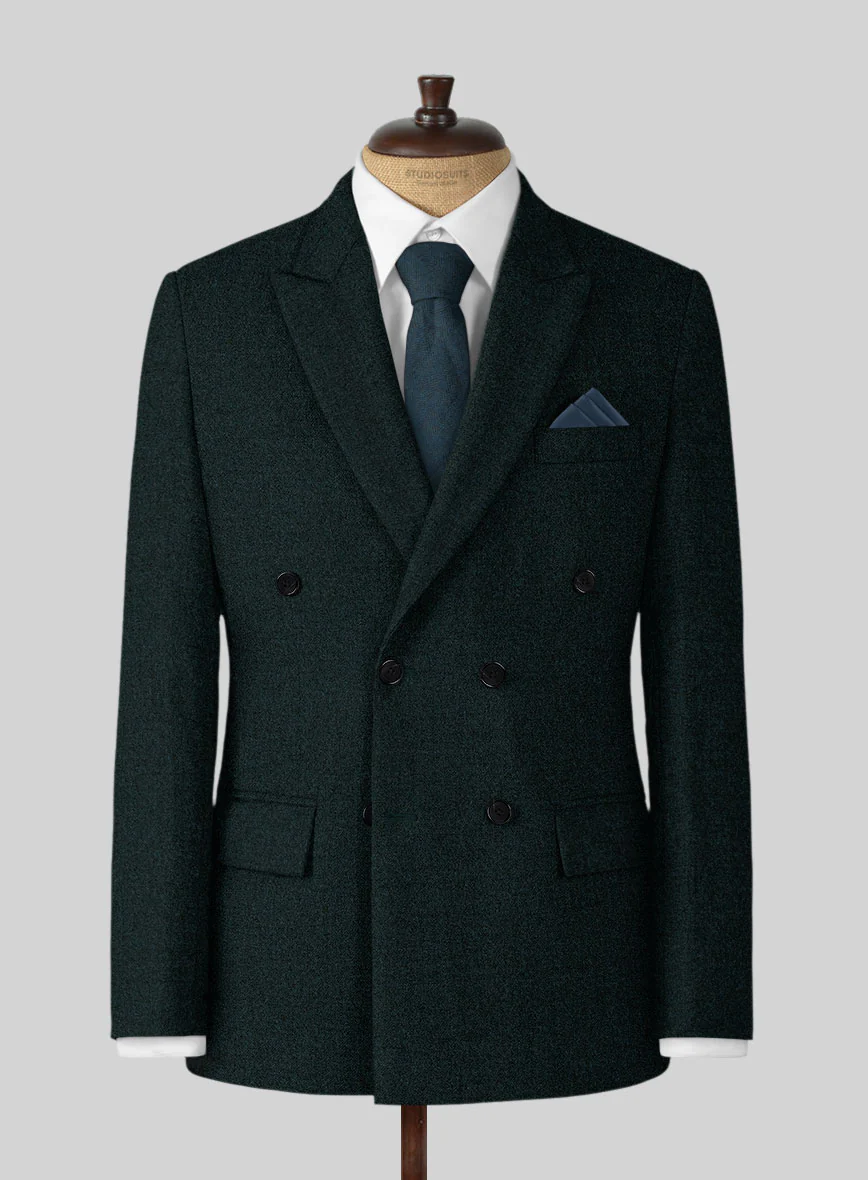 Naples Bello Green Tweed Double Breasted Suit - Image 2