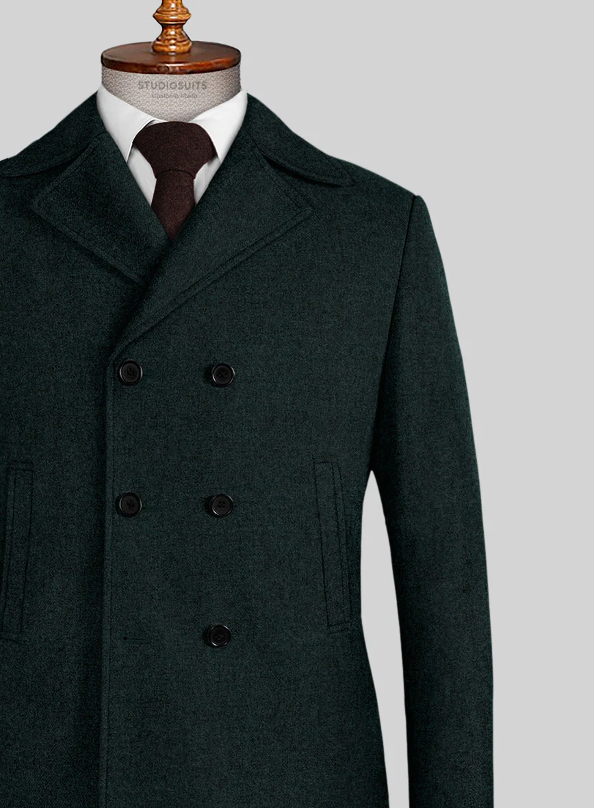 Naples Bello Green Tweed Pea Coat - Image 2