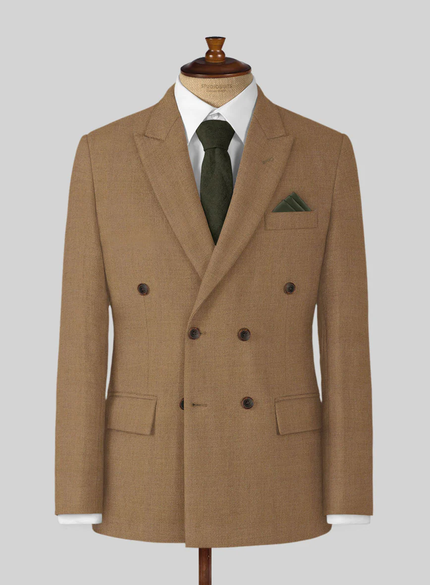 Naples Biscotti Tweed Double Breasted Suit - Image 2