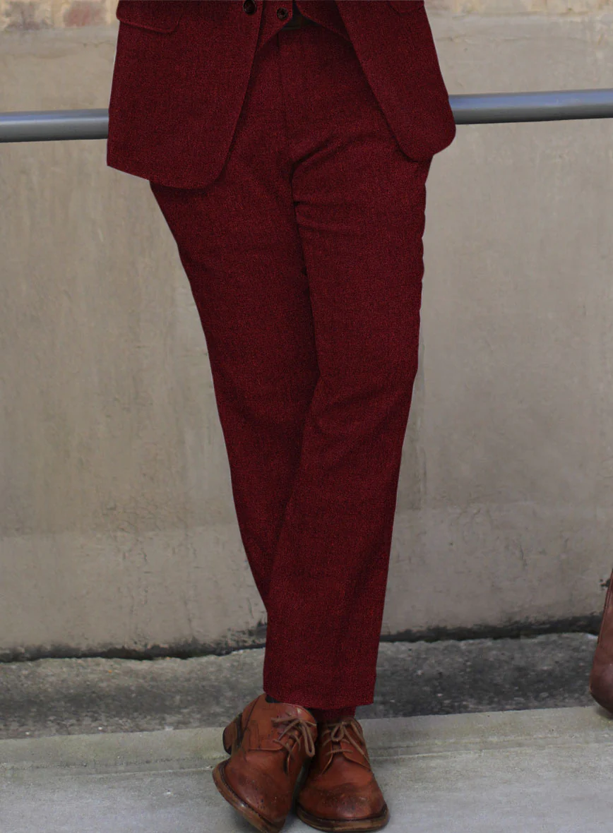 Naples Burgundy Tweed Pants - Image 2