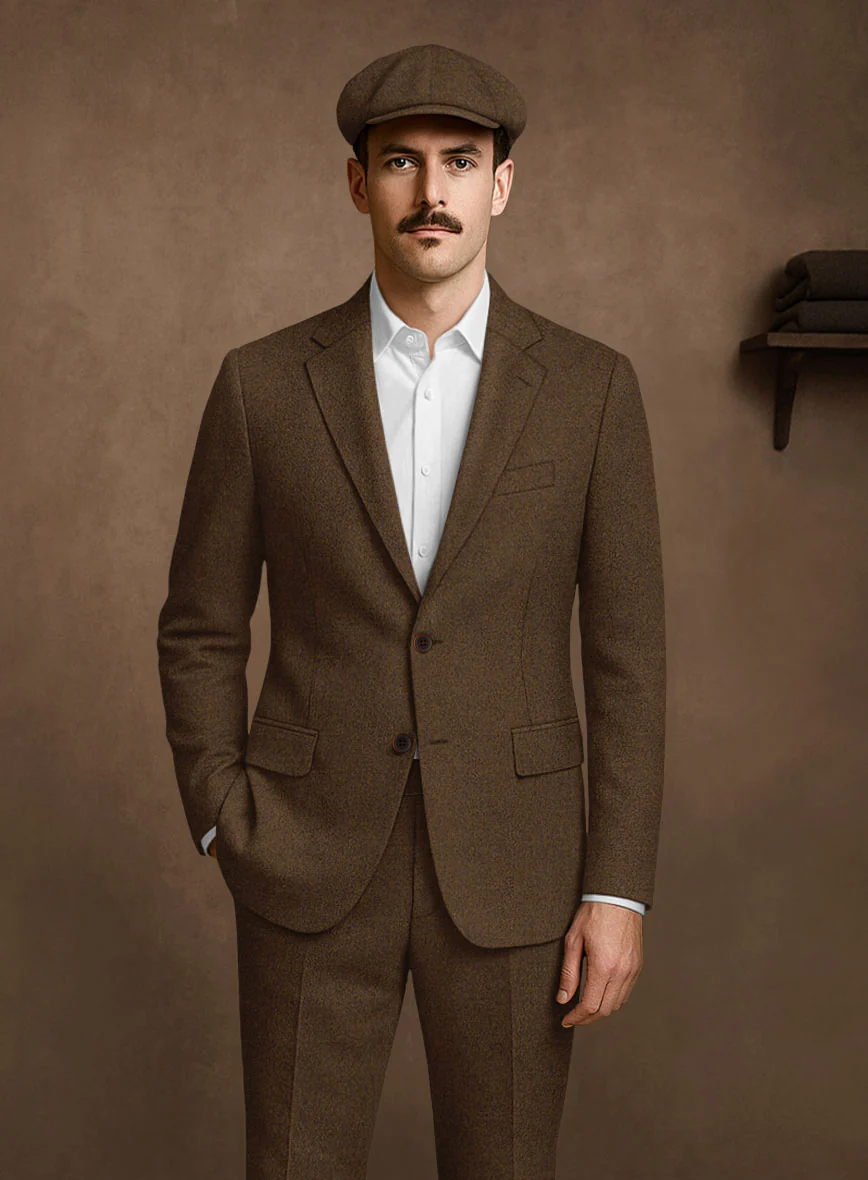 Naples Caffe Brown Tweed Suit - Image 5