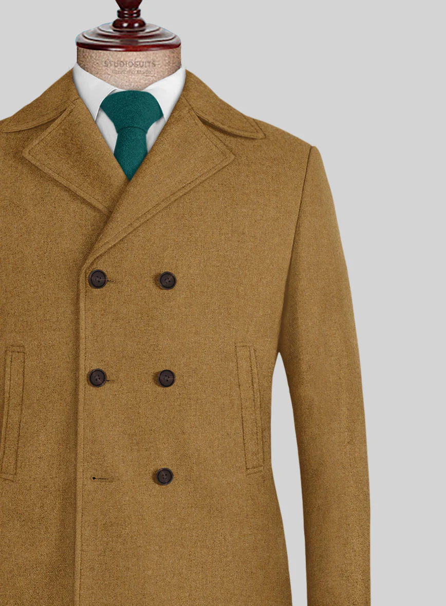Naples Camel Tweed Pea Coat - Image 2