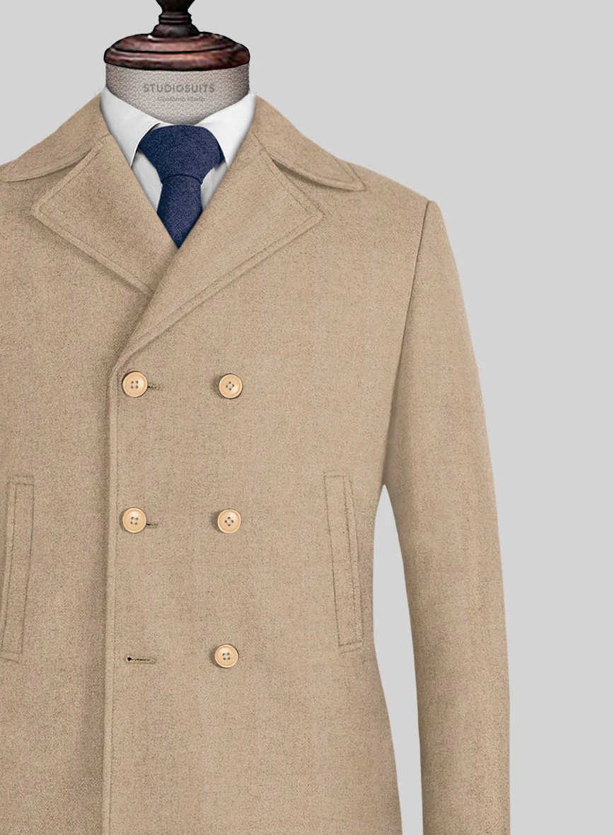 Naples Champagne Tweed Pea Coat - Image 2