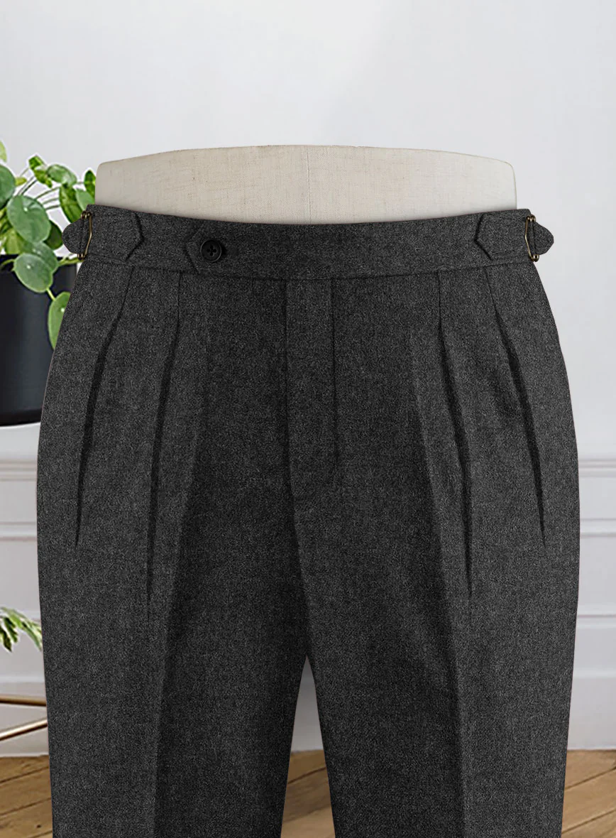 Naples Charcoal Highland Tweed Trousers - Image 3