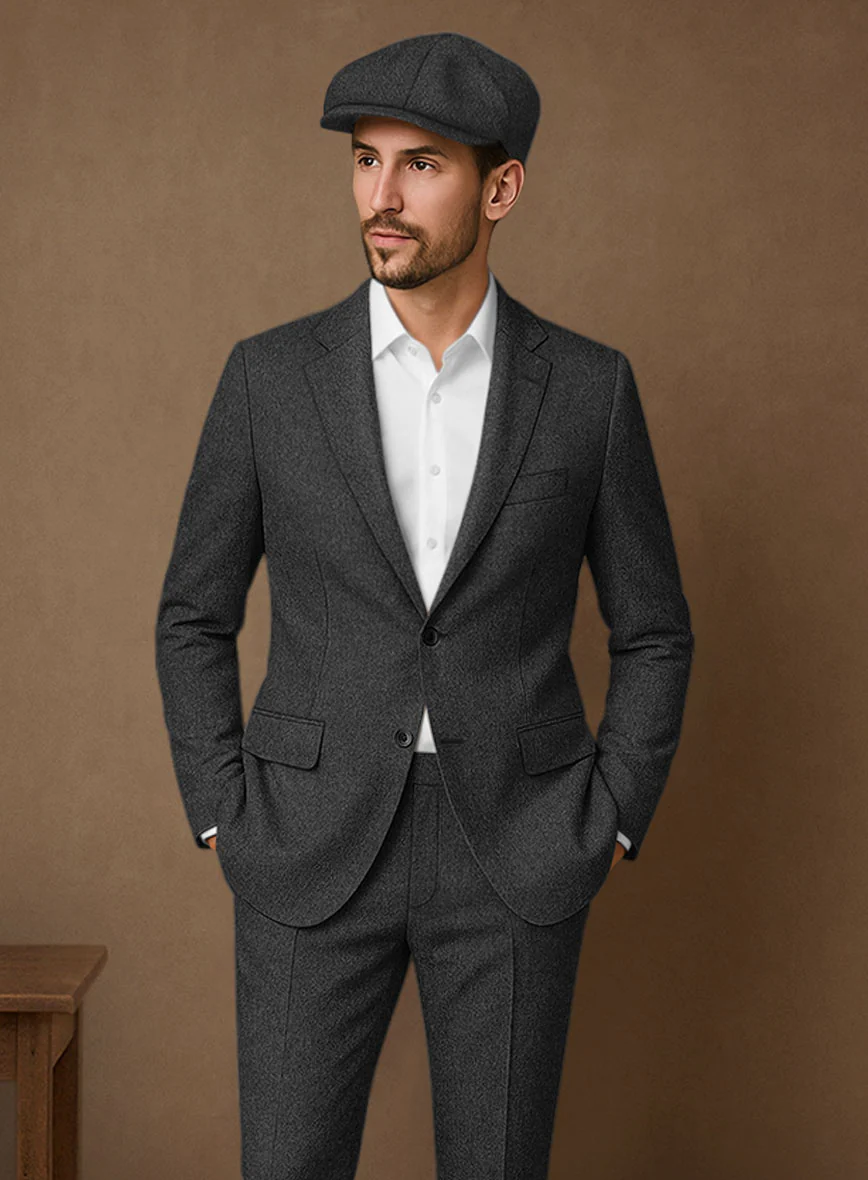 Naples Charcoal Tweed Jacket - Image 2