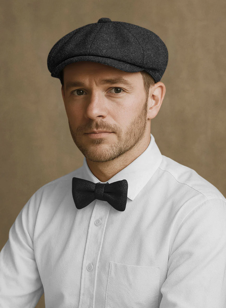Naples Charcoal Tweed Newsboy Cap - Image 2