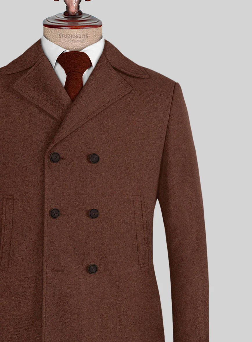 Naples Chestnut Tweed Pea Coat - Image 2