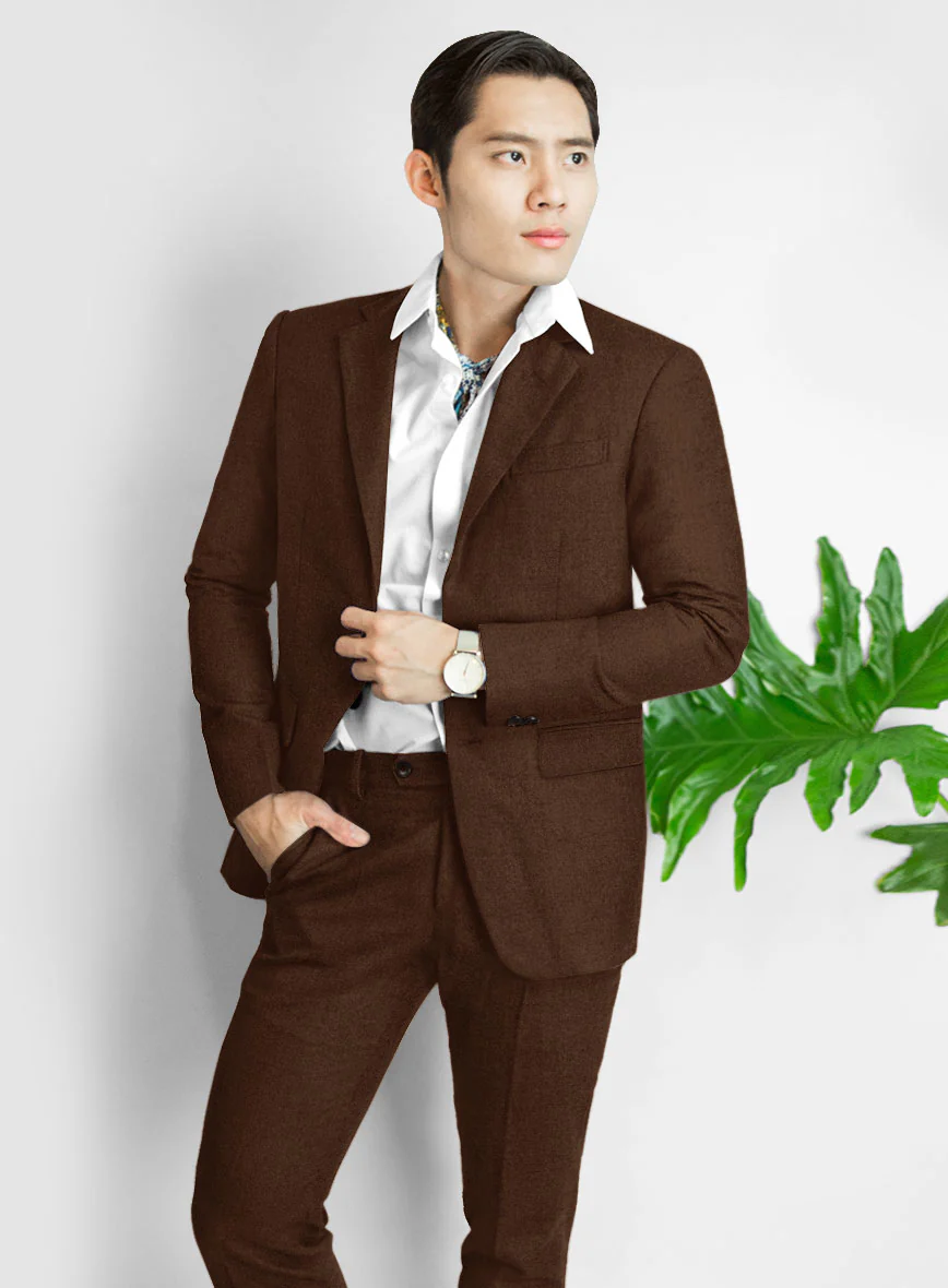 Naples Coffee Brown Tweed Suit - Image 2