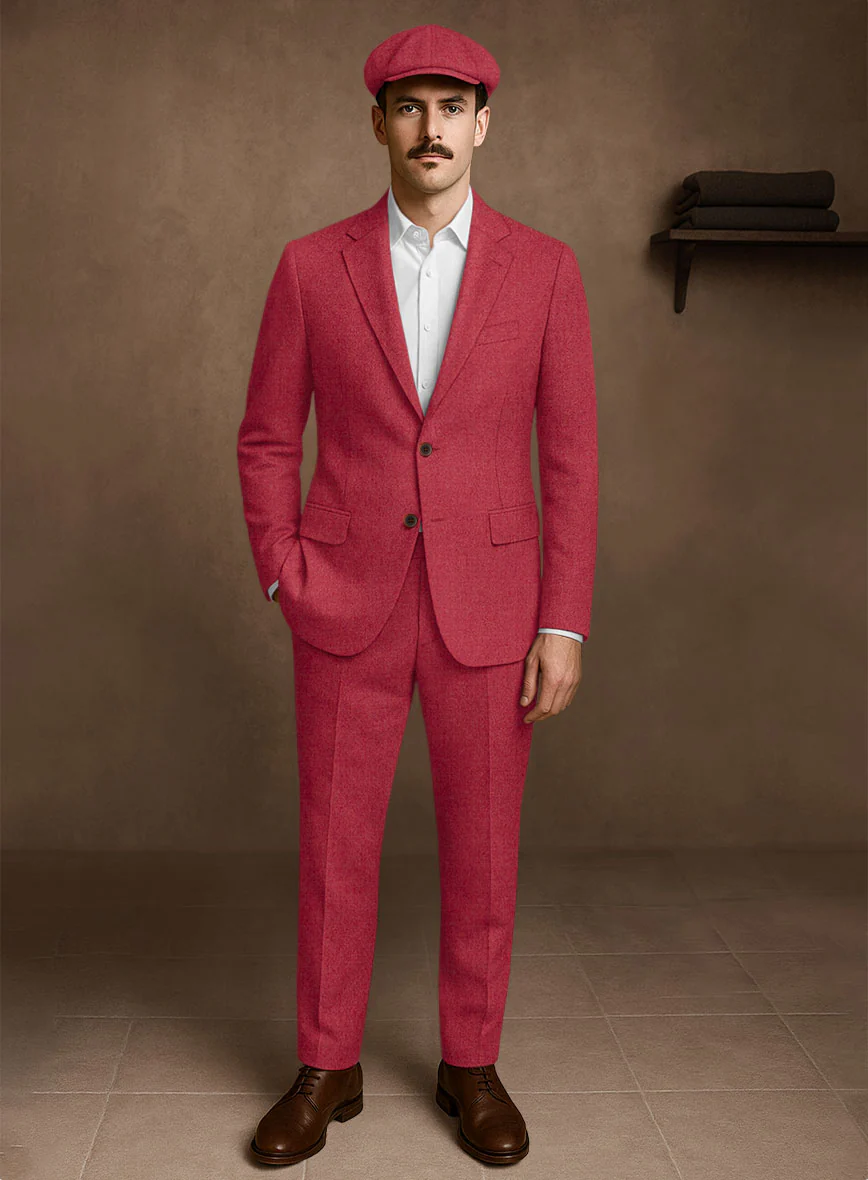 Naples Coral Pink Tweed Suit