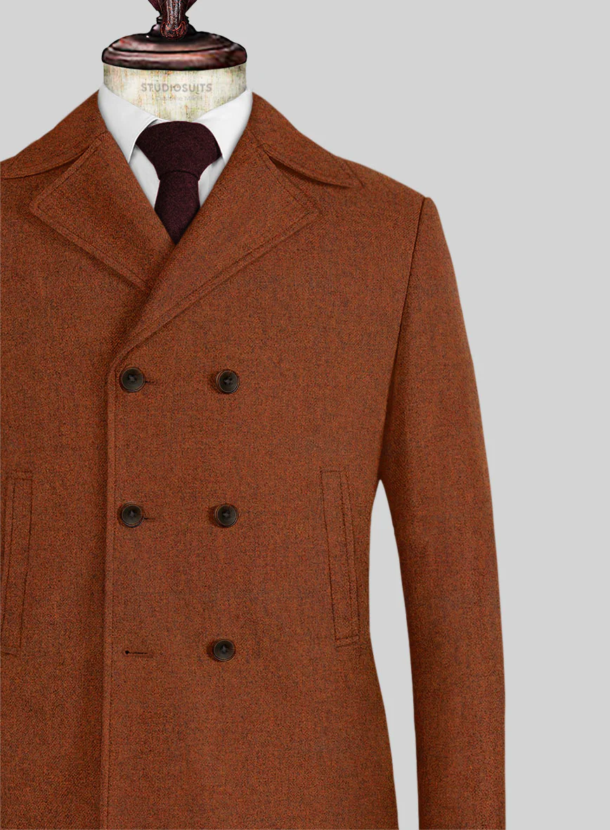 Naples Cosmic Tan Tweed Pea Coat - Image 2