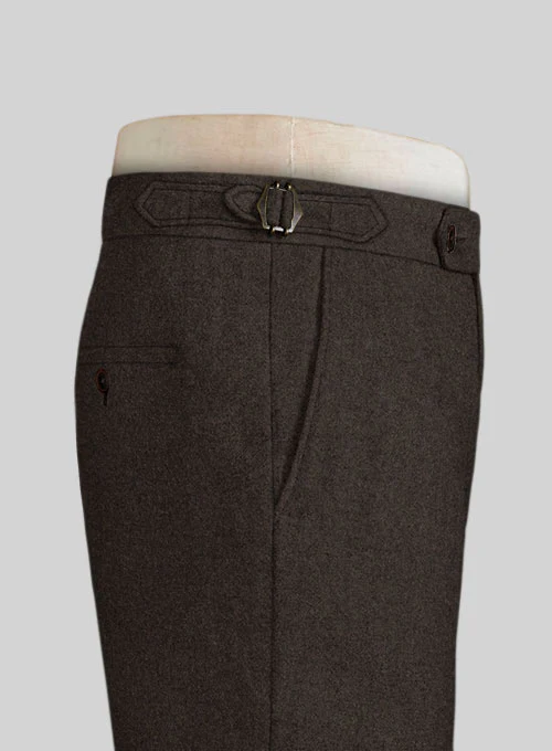 Naples Dark Brown Highland Tweed Trousers - Image 4
