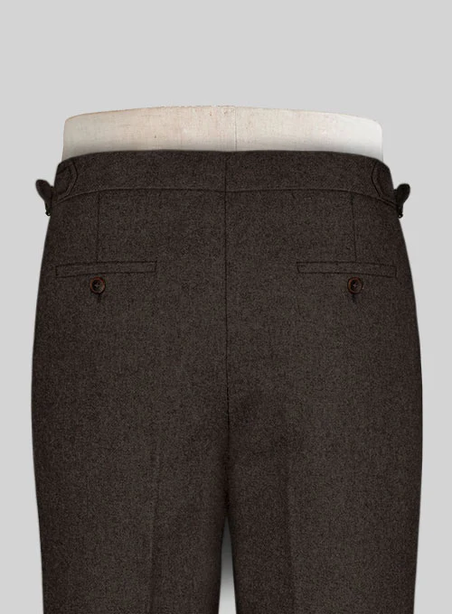 Naples Dark Brown Highland Tweed Trousers - Image 5