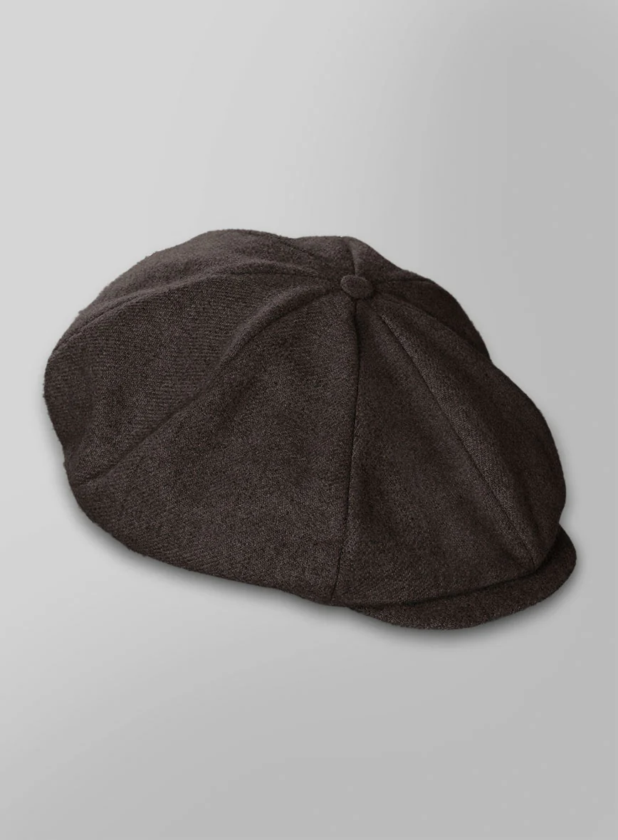 Naples Dark Brown Tweed Newsboy Cap - Image 3