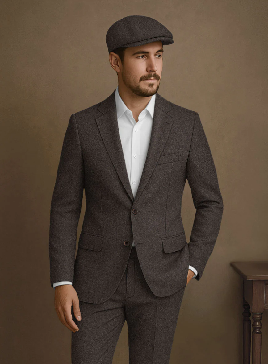 Naples Dark Brown Tweed Suit - Image 3