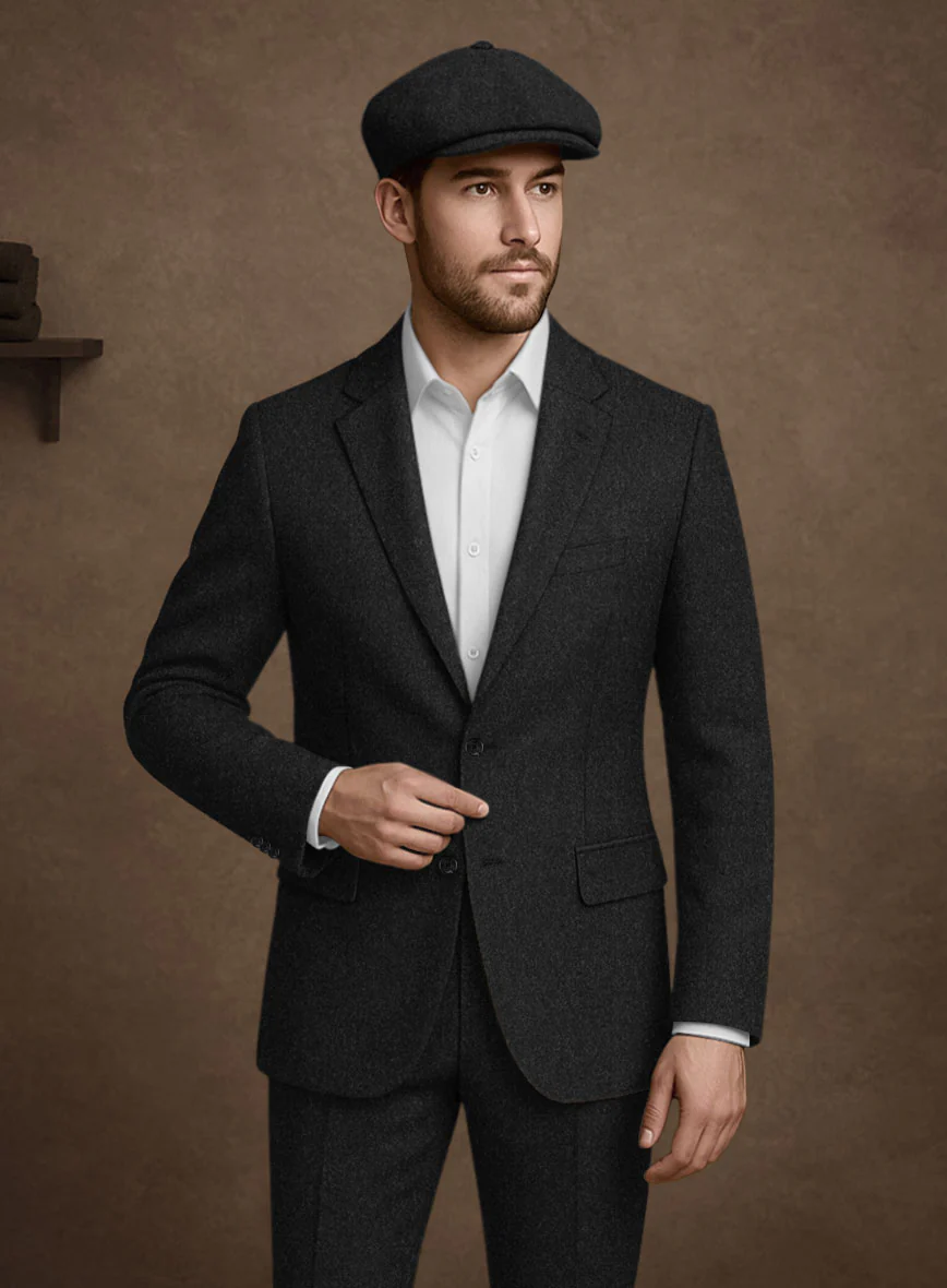 Naples Dark Charcoal Tweed Jacket - Image 2