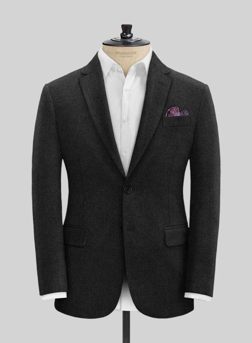 Naples Dark Charcoal Tweed Jacket - Image 3