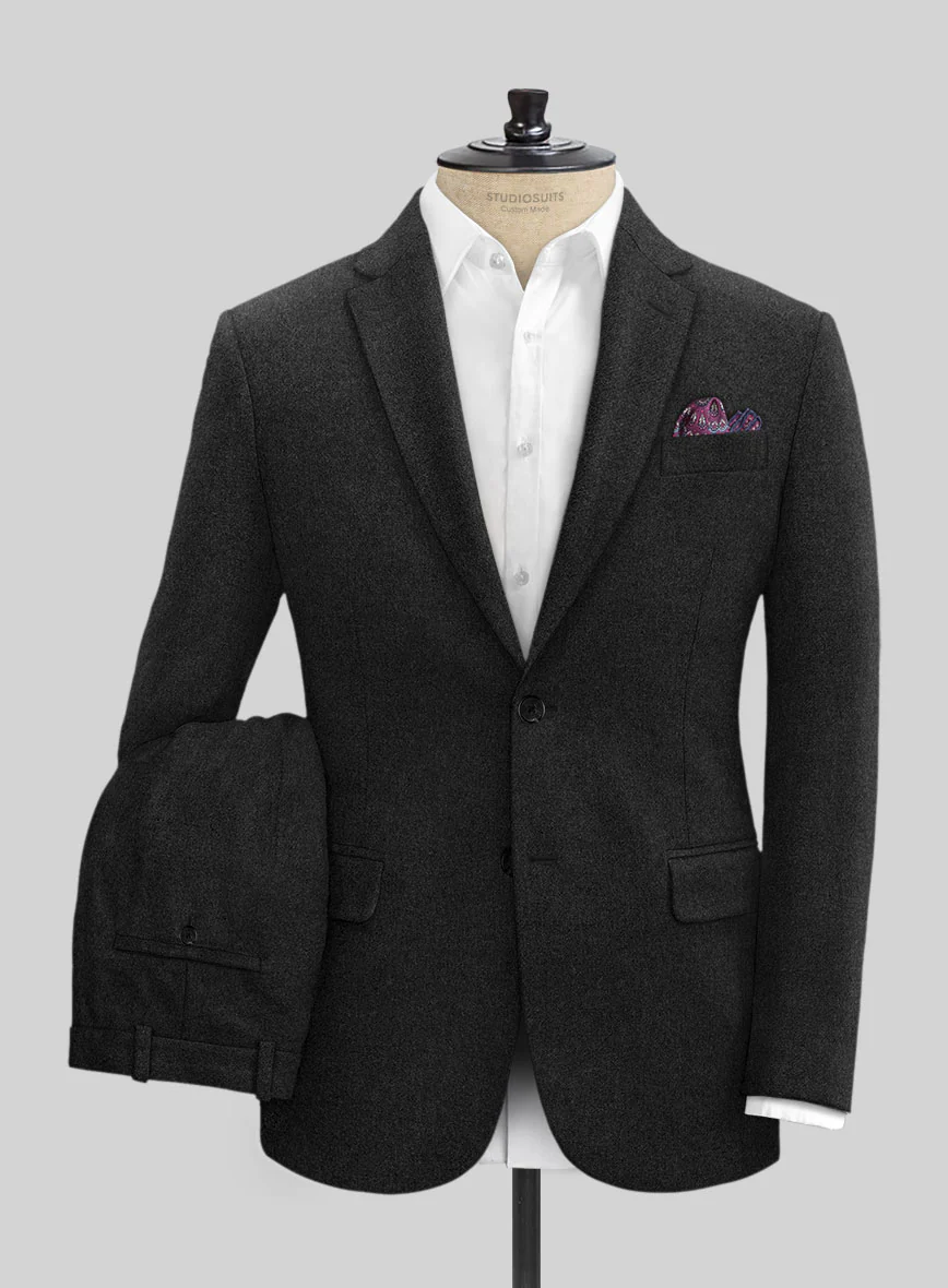 Naples Dark Charcoal Tweed Suit - Image 2