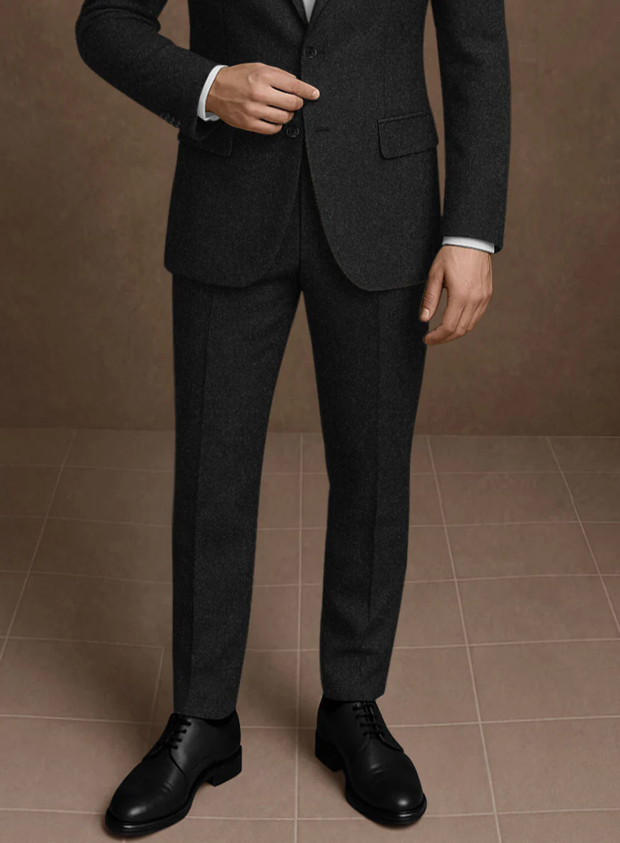 Naples Dark Charcoal Tweed Suit - Image 7