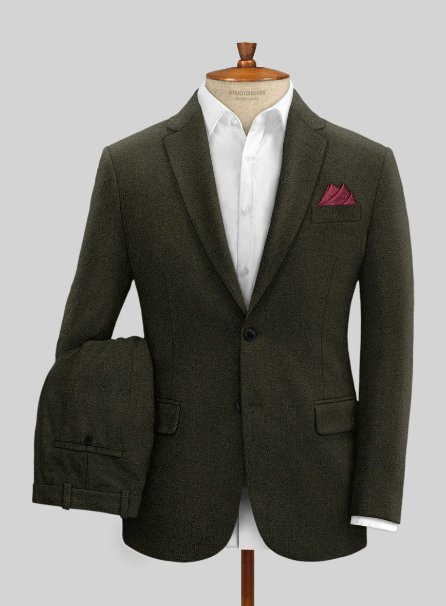 Naples Dark Green Tweed Suit - Image 2