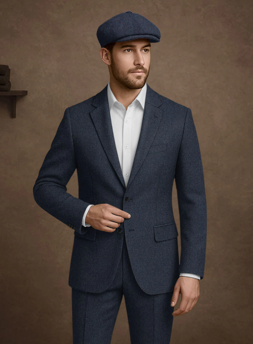 Naples Dark Indigo Tweed Jacket - Image 2