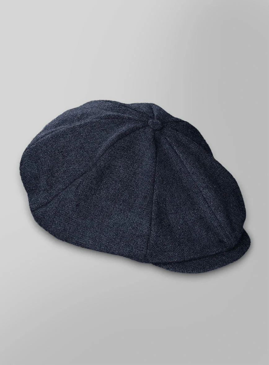 Naples Dark Indigo Tweed Newsboy Cap - Image 3