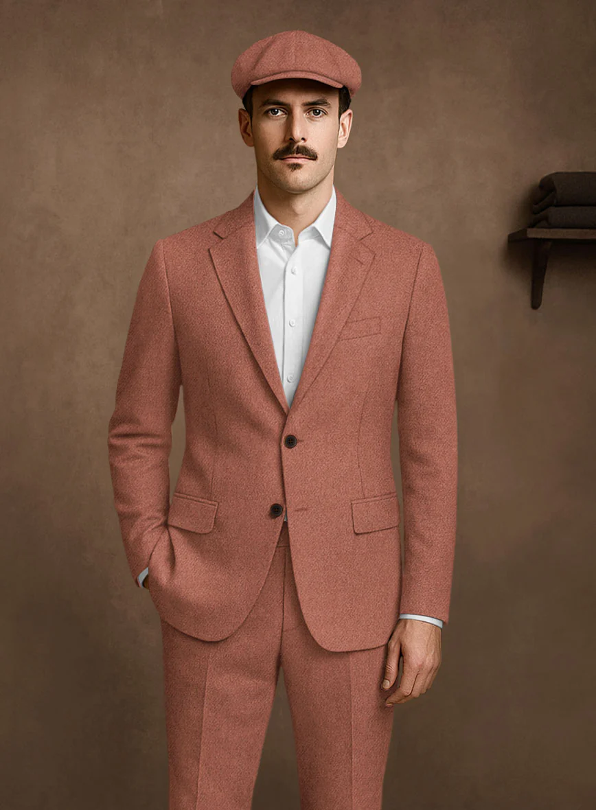 Naples Dark Salmon Pink Tweed Jacket - Image 2