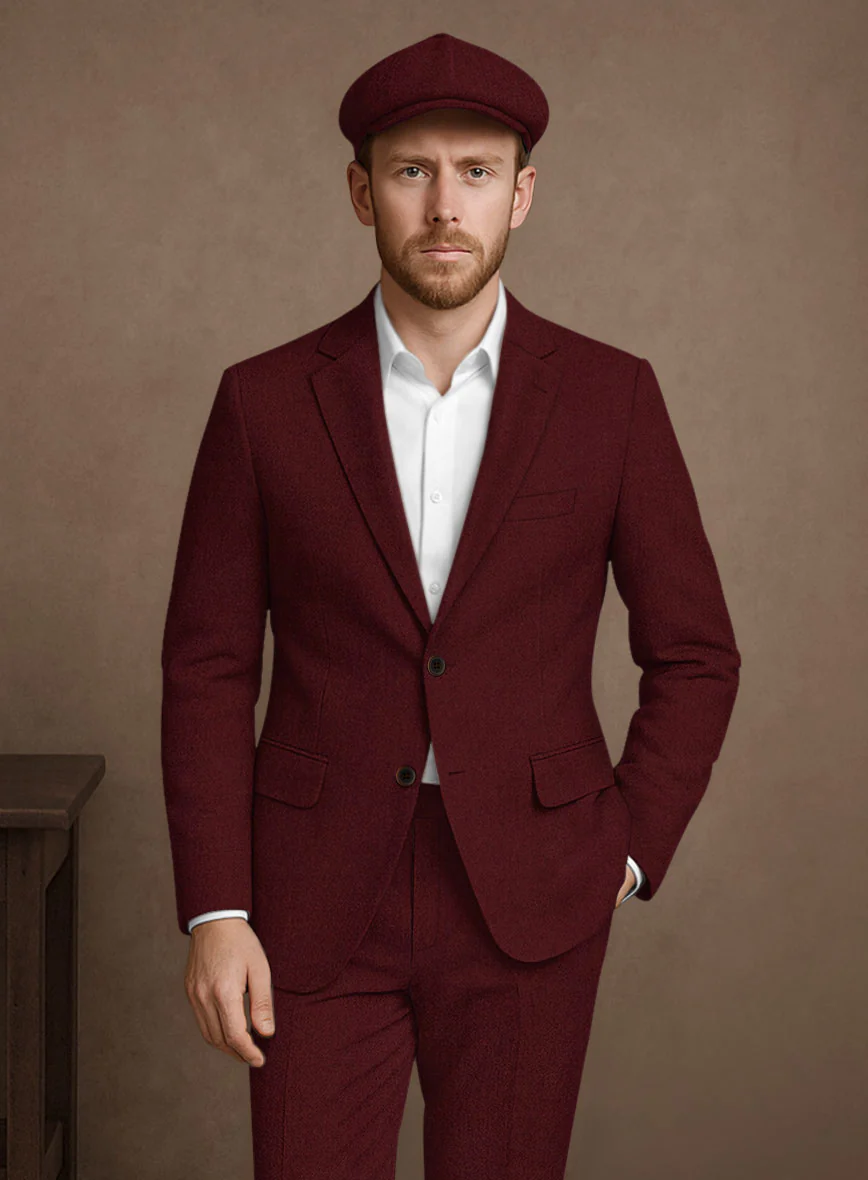 Naples Dark Scarlet Tweed Jacket - Image 2