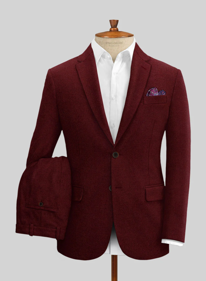 Naples Dark Scarlet Tweed Suit - Image 2