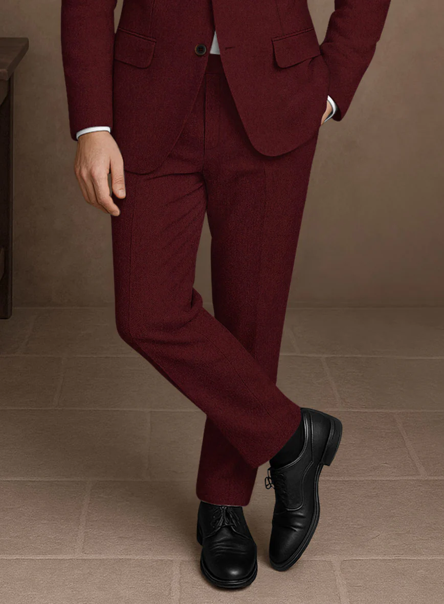 Naples Dark Scarlet Tweed Suit - Image 6