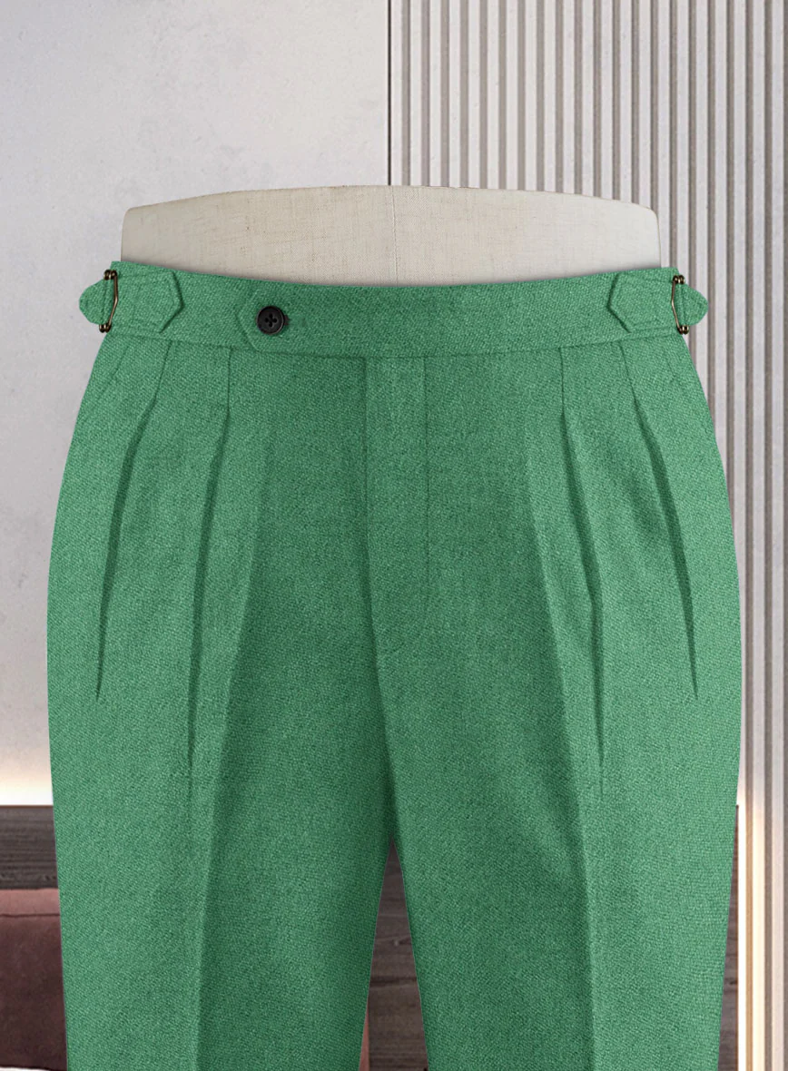 Naples Derby Green Highland Tweed Trousers - Image 2