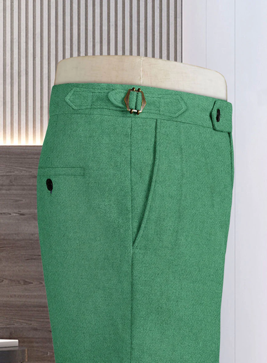 Naples Derby Green Highland Tweed Trousers - Image 3