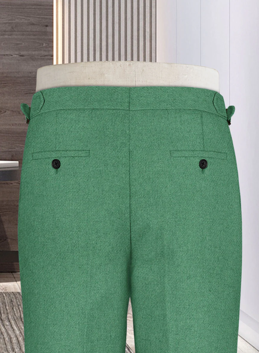 Naples Derby Green Highland Tweed Trousers - Image 4