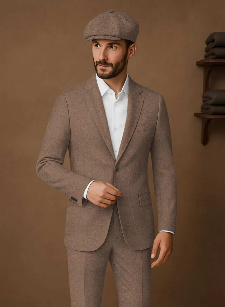 Naples Dolce Brown Tweed Suit - Image 3