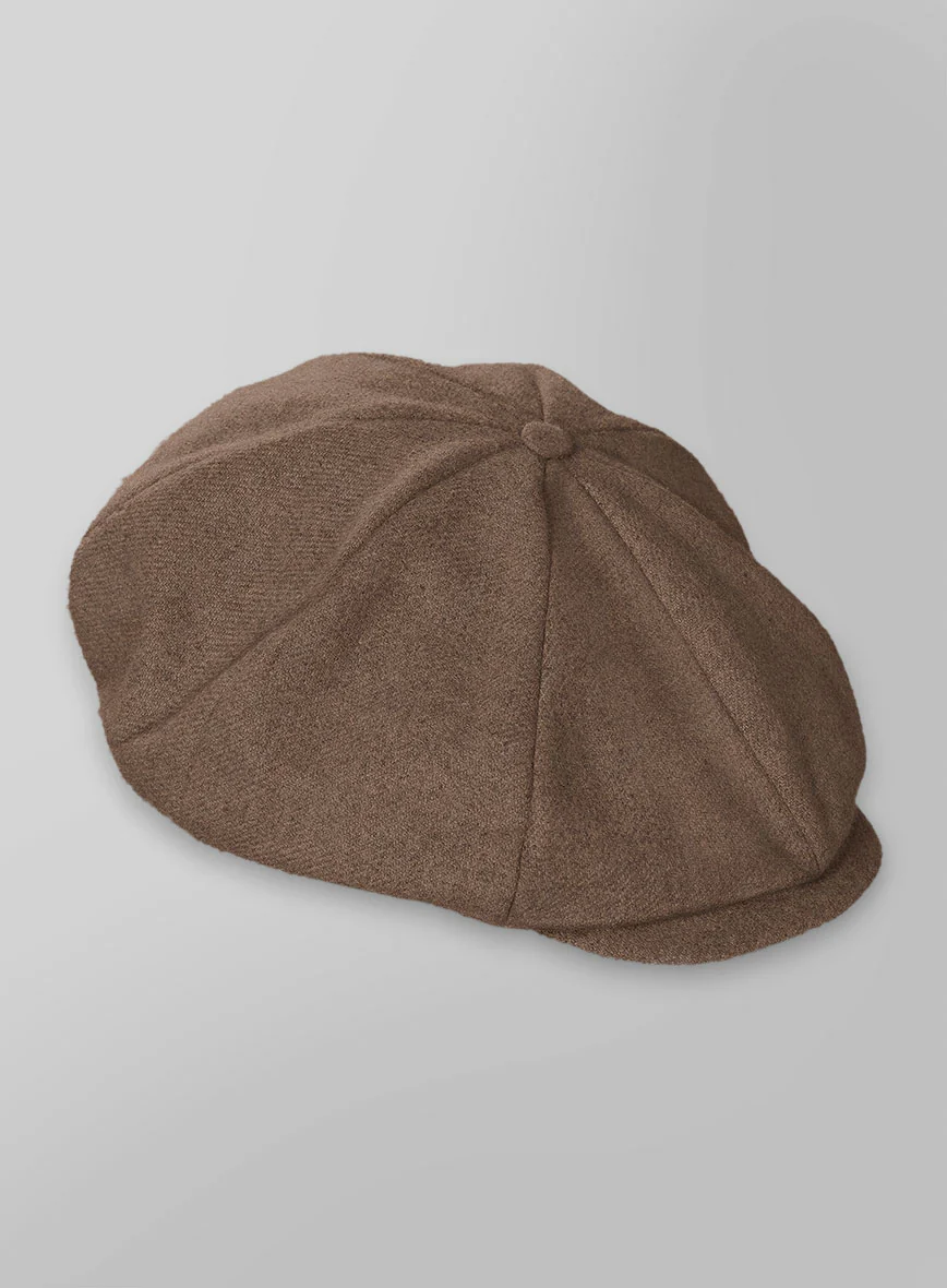 Naples Dolce Brown Tweed Tweed Newsboy Cap - Image 3