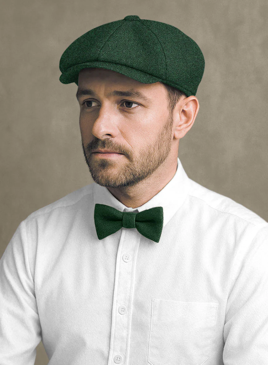 Naples Emerald Green Tweed Newsboy Cap - Image 2