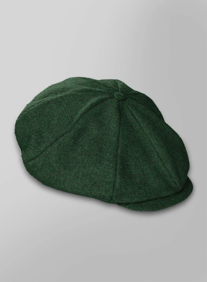 Naples Emerald Green Tweed Newsboy Cap - Image 3
