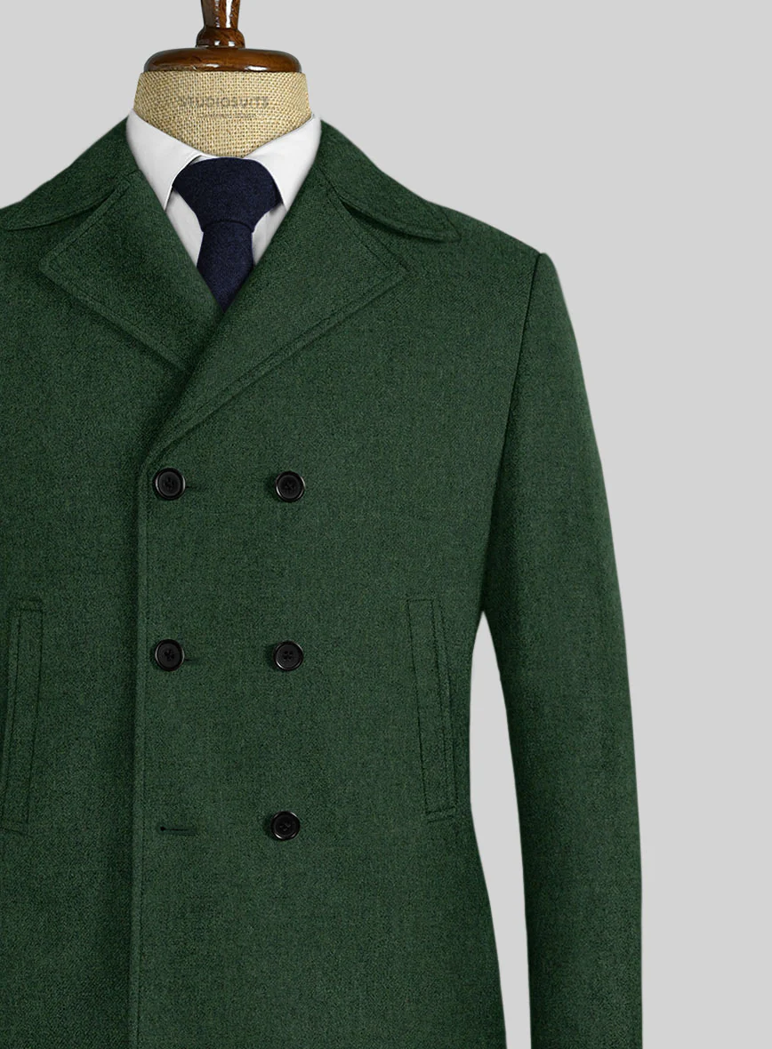 Naples Emerald Green Tweed Pea Coat - Image 2