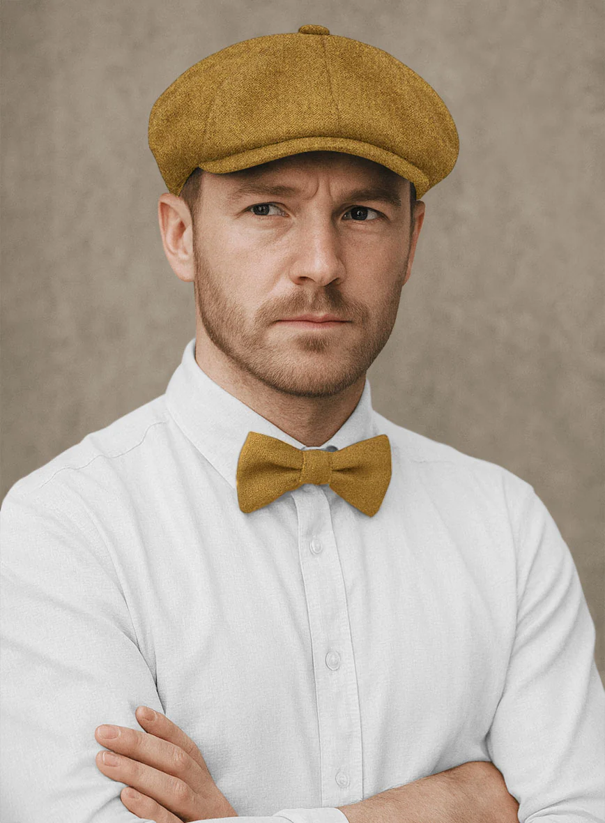 Naples English Mustard Tweed Newsboy Cap - Image 2