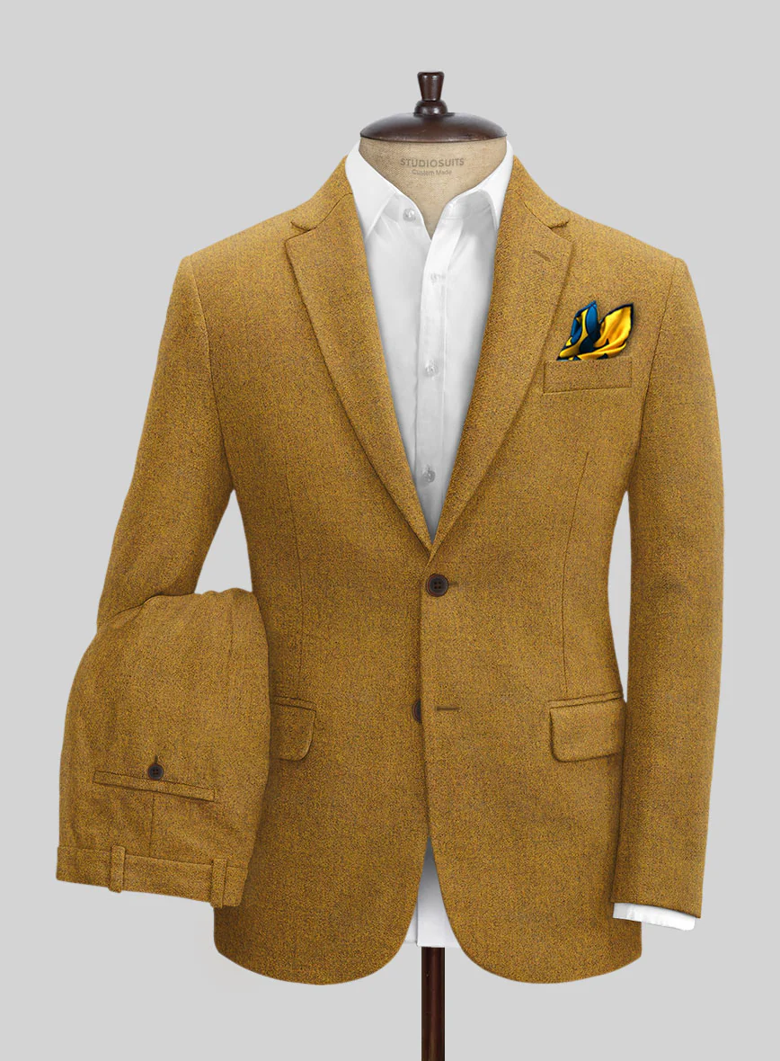 Naples English Mustard Tweed Suit - Image 2
