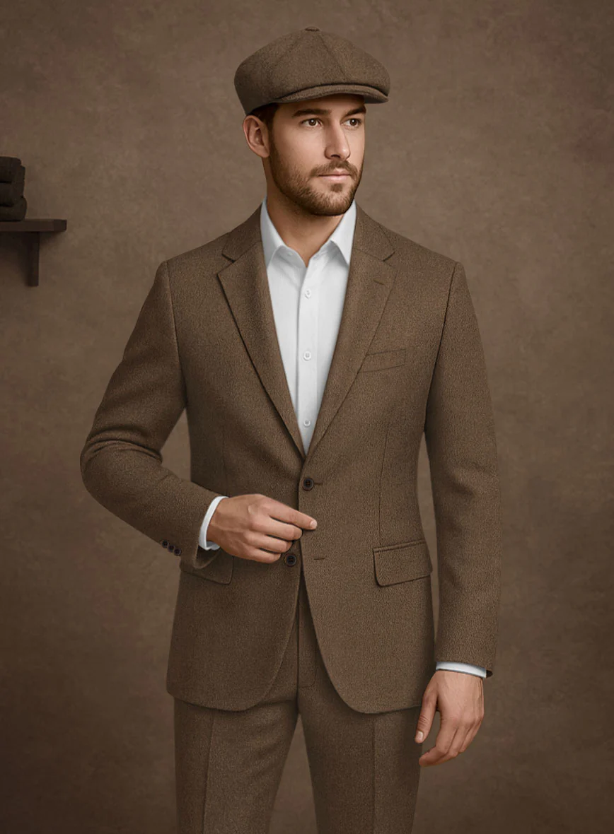 Naples Espresso Brown Tweed Suit - Image 5