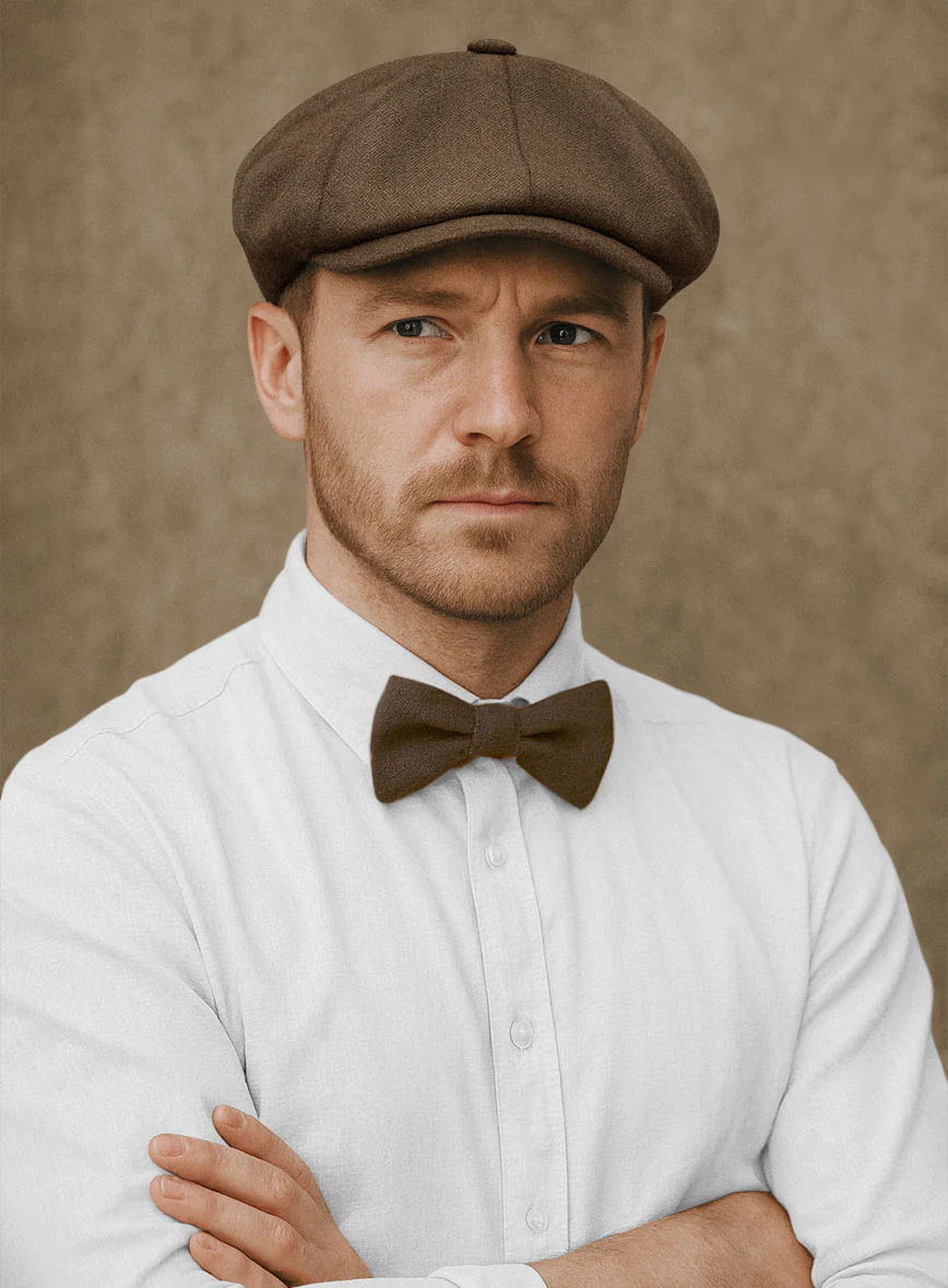 Naples Espresso Brown Tweed Newsboy Cap - Image 2