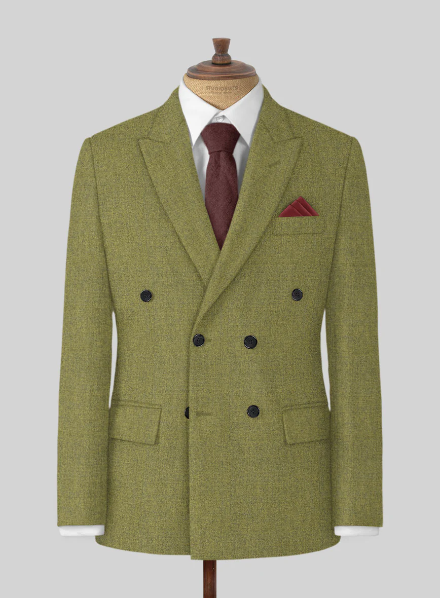 Naples Festa Green Tweed Double Breasted Suit - Image 2