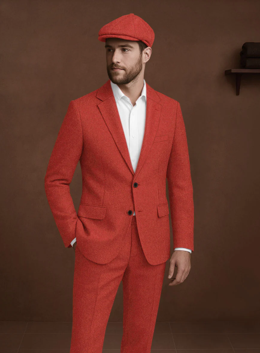Naples Fiery Orange Tweed Jacket - Image 2