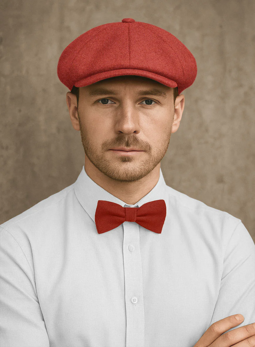Naples Fiery Orange Tweed Newsboy Cap - Image 2