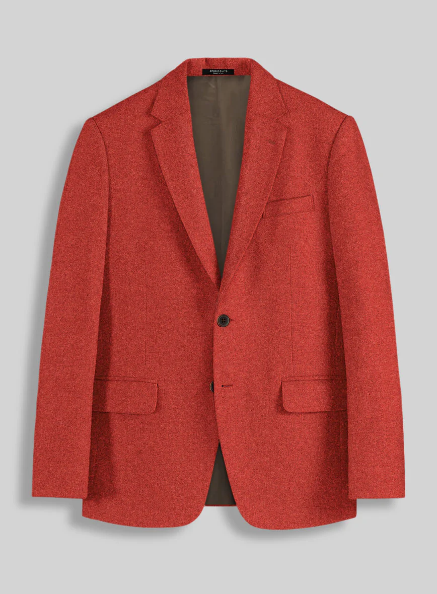 Naples Fiery Orange Tweed Suit - Image 2
