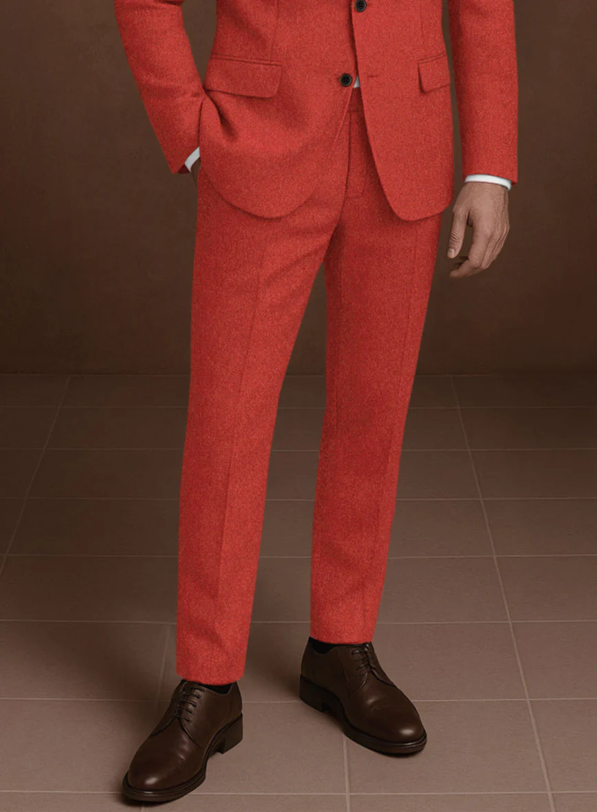 Naples Fiery Orange Tweed Suit - Image 5