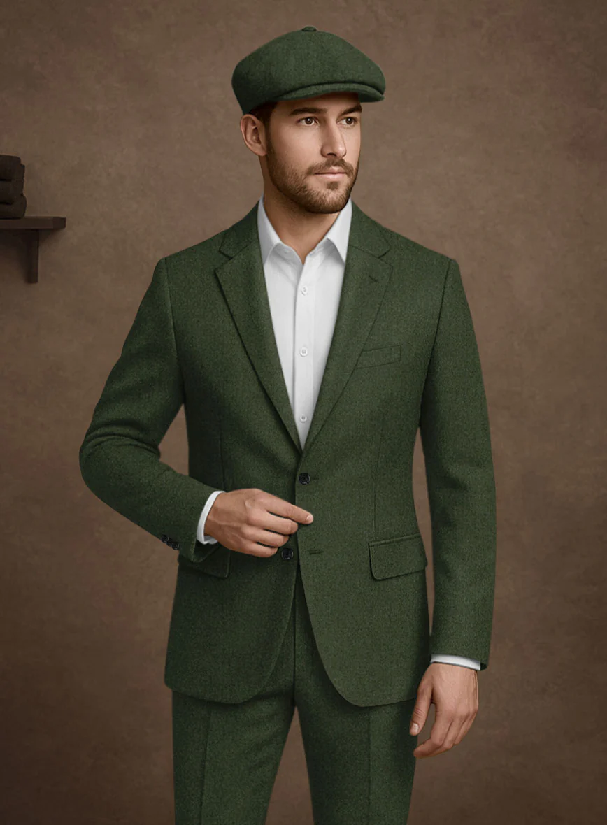 Naples Forest Green Tweed Suit - Image 4