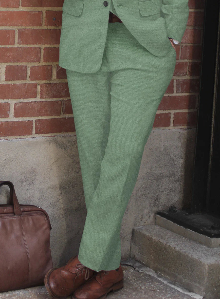 Naples Gabbana Green Tweed Pants - Image 2